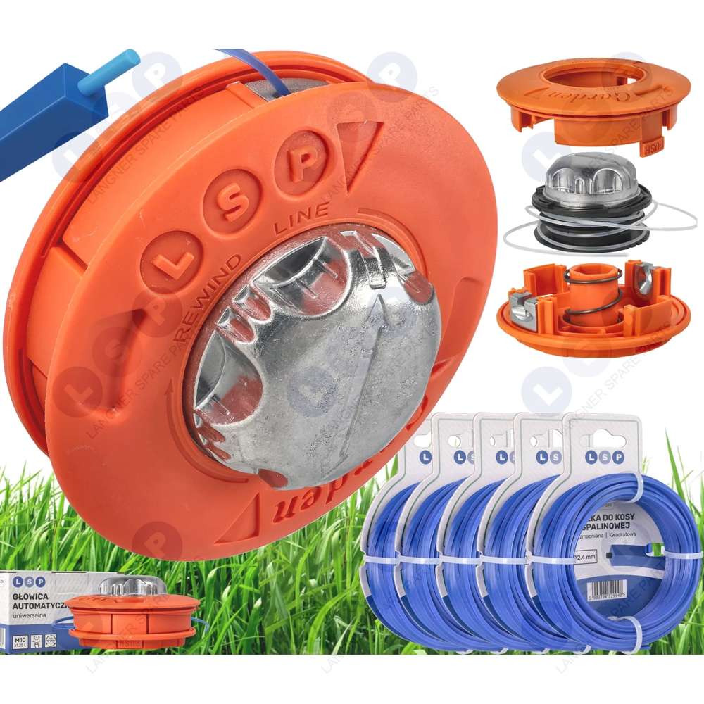 Hlava so strunou pre benzínový krovinorez M10 x 1,25LH + 75 metrov struny 2,4 mm